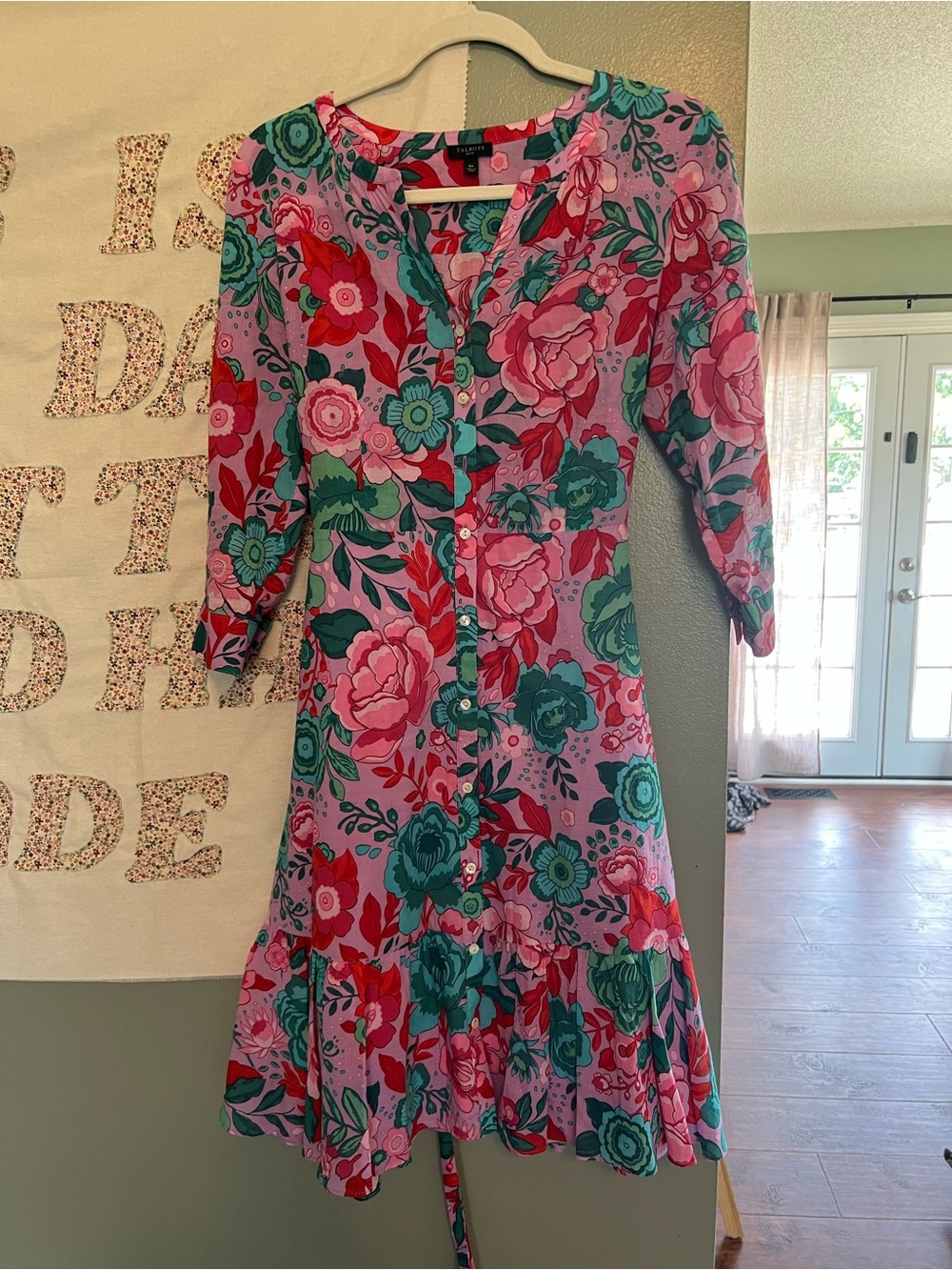 Talbots 100% cotton belted shirt dress